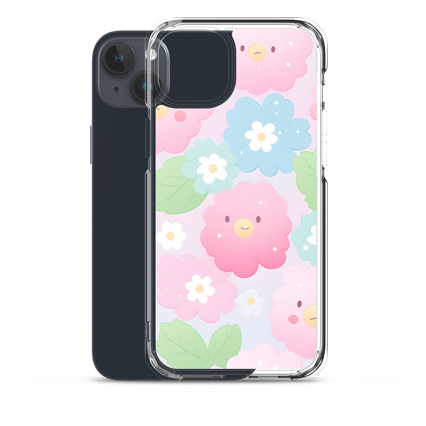 Kawaii Pastel Fluffy Anime Flowers Clear Case for iPhone®