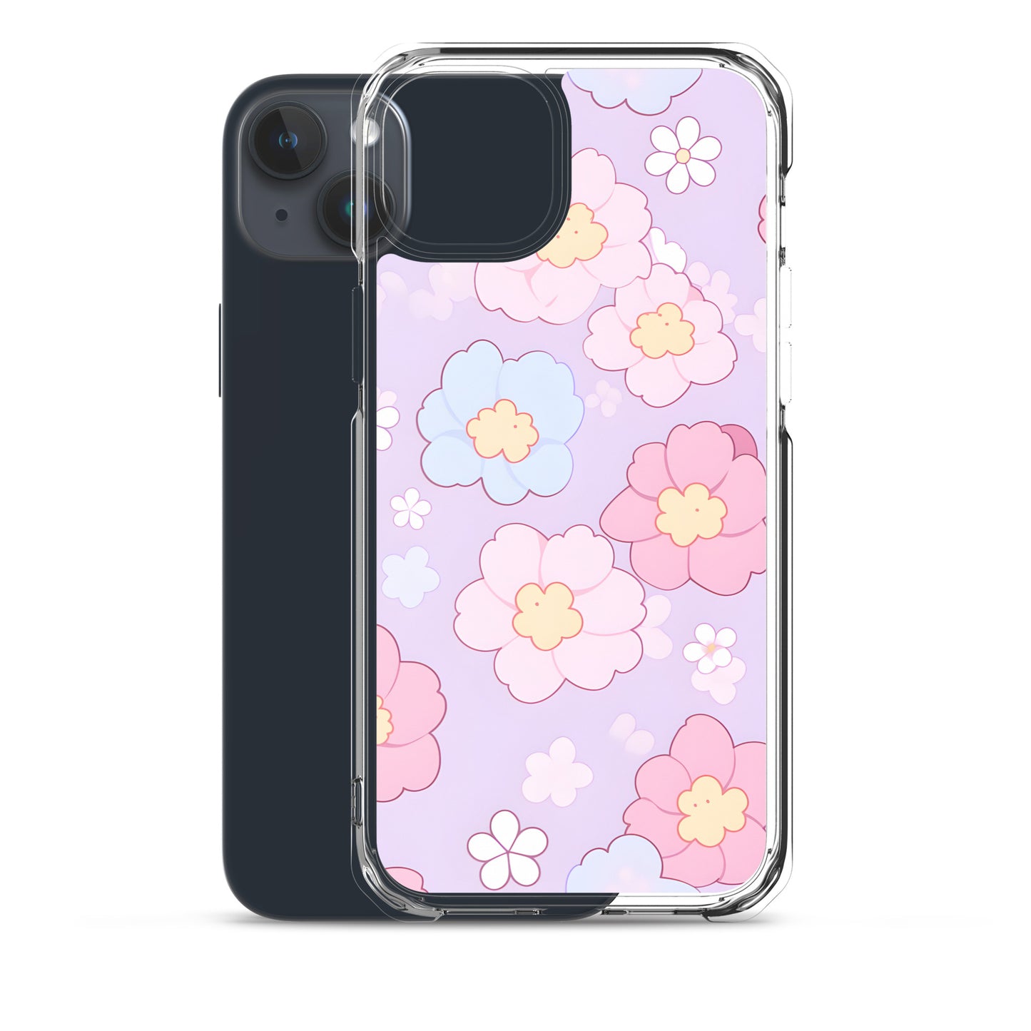 Kawaii Girly Pastel Flowers Clear Case for iPhone®