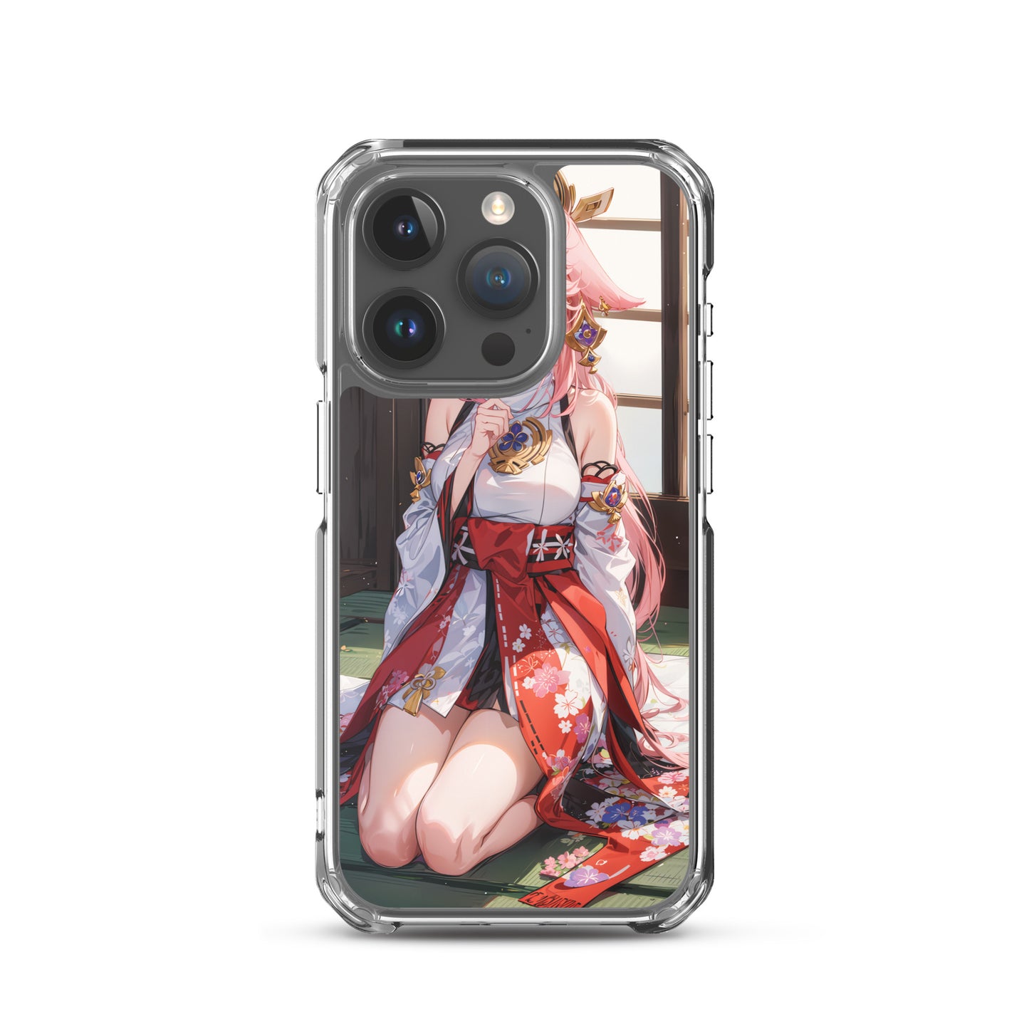 Kawaii Yae Miko Genshin Drawing Clear Case for iPhone®