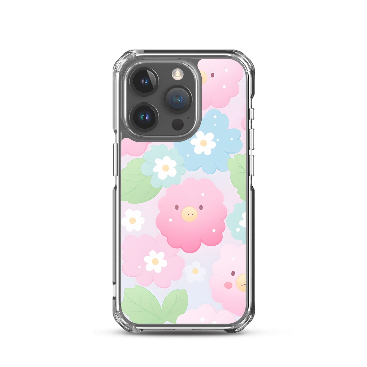 Kawaii Pastel Fluffy Anime Flowers Clear Case for iPhone®