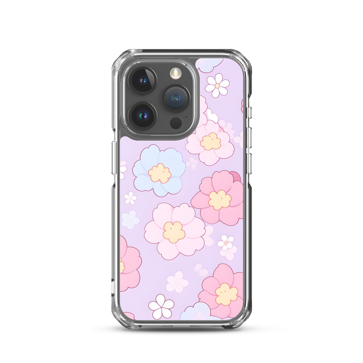 Kawaii Girly Pastel Flowers Clear Case for iPhone®