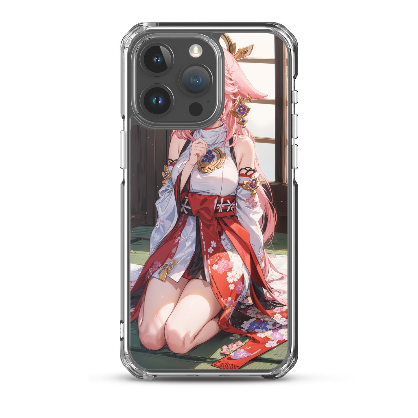 Kawaii Yae Miko Genshin Drawing Clear Case for iPhone®