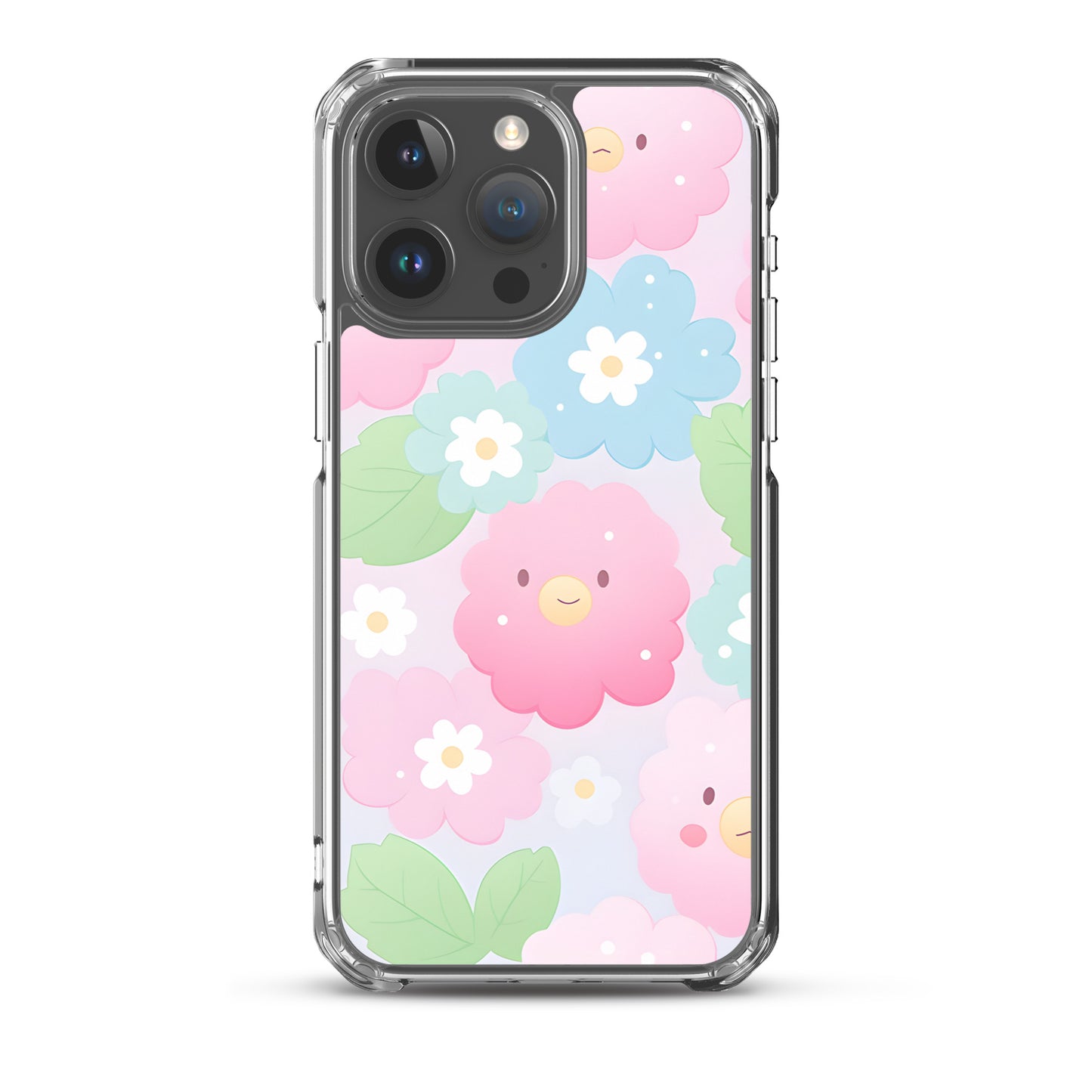 Kawaii Pastel Fluffy Anime Flowers Clear Case for iPhone®