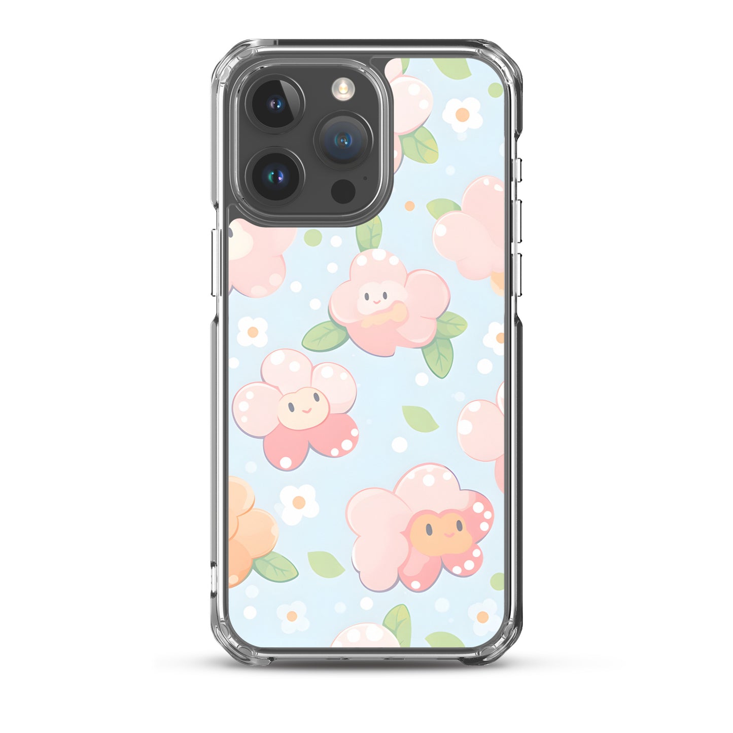 Kawaii Pastel Fall Doodle Anime Flowers Clear Case for iPhone®