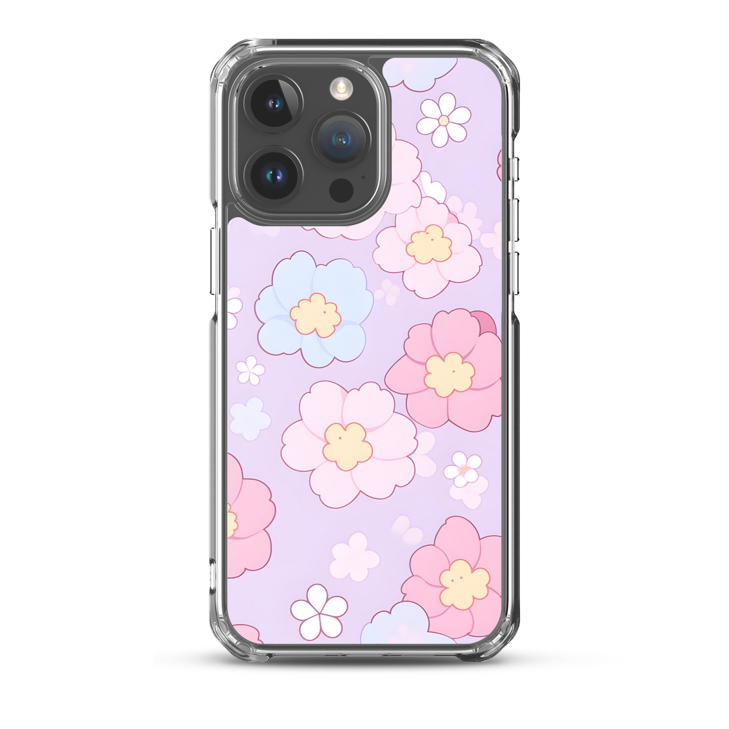 Kawaii Girly Pastel Flowers Clear Case for iPhone®