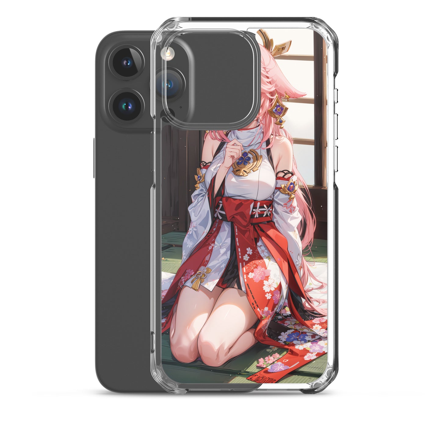 Kawaii Yae Miko Genshin Drawing Clear Case for iPhone®