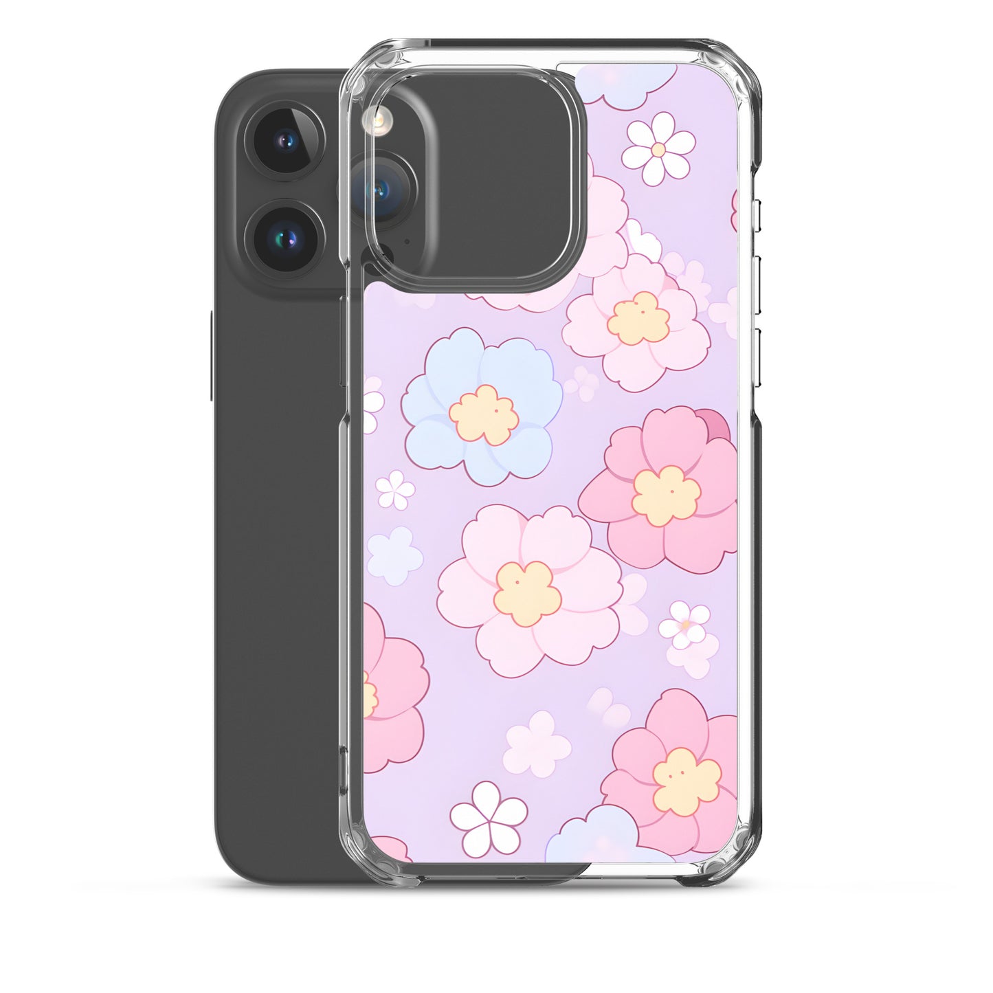 Kawaii Girly Pastel Flowers Clear Case for iPhone®