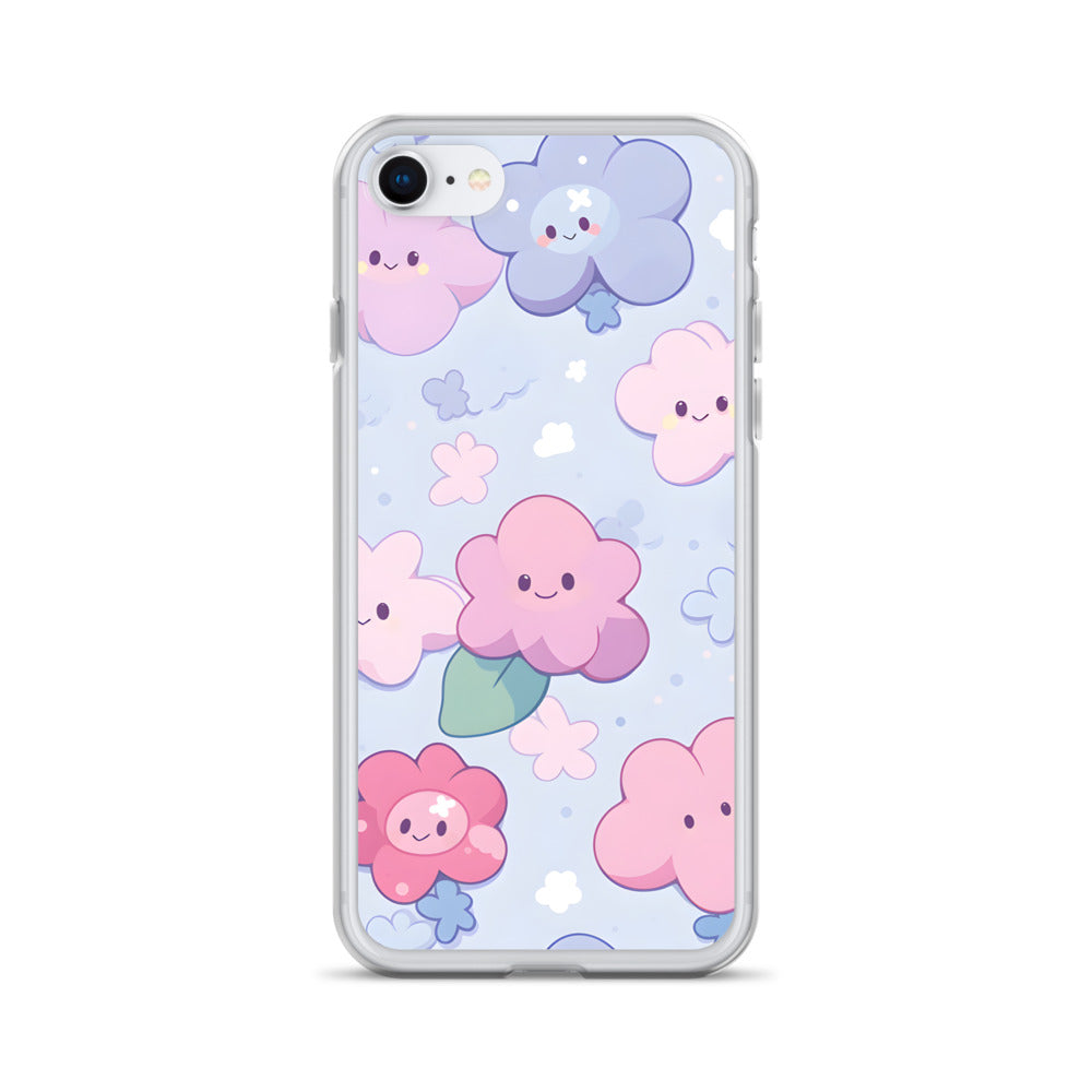 Kawaii Cute Anime Flowers Clear Case for iPhone®