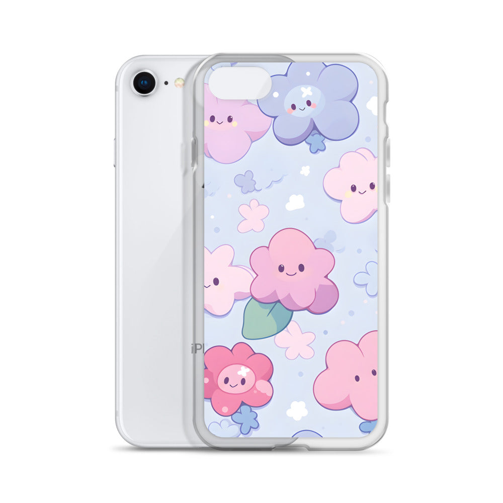 Kawaii Cute Anime Flowers Clear Case for iPhone®