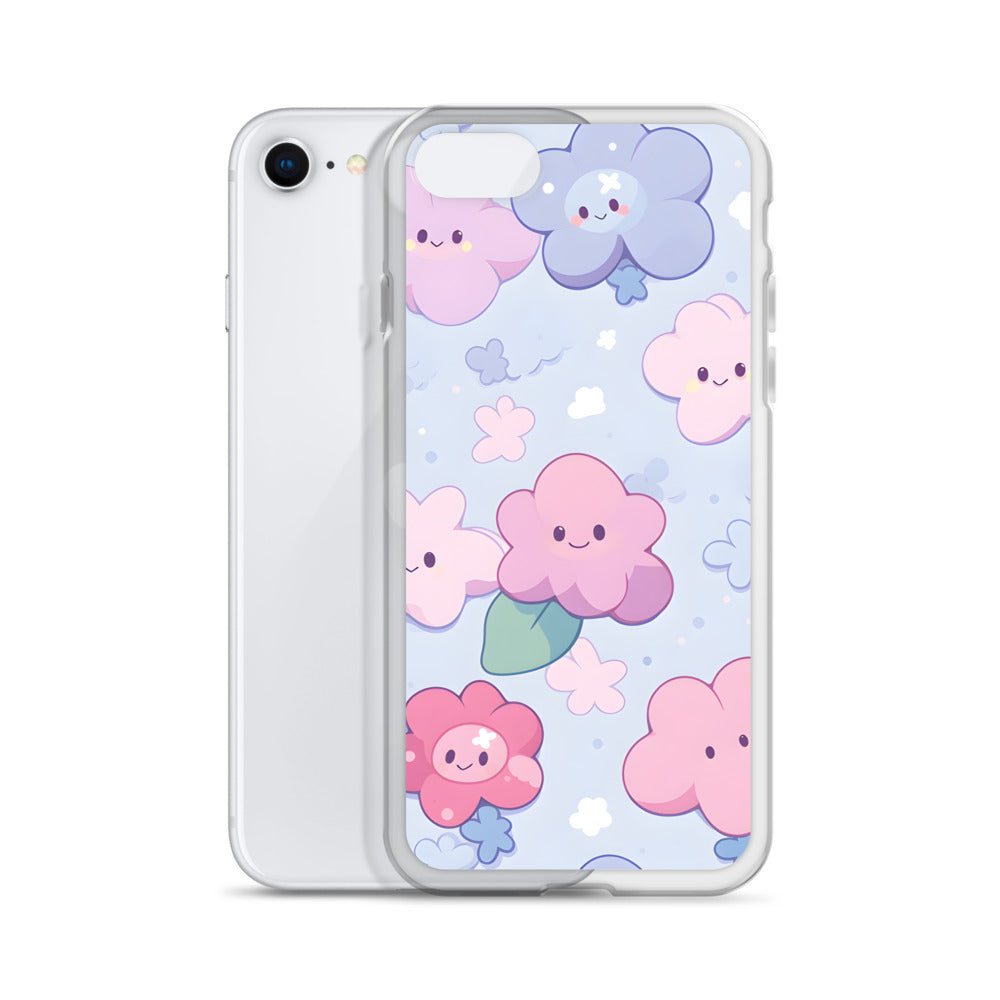 Kawaii Cute Anime Flowers Clear Case for iPhone®