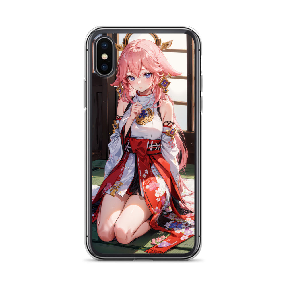 Kawaii Yae Miko Genshin Drawing Clear Case for iPhone®