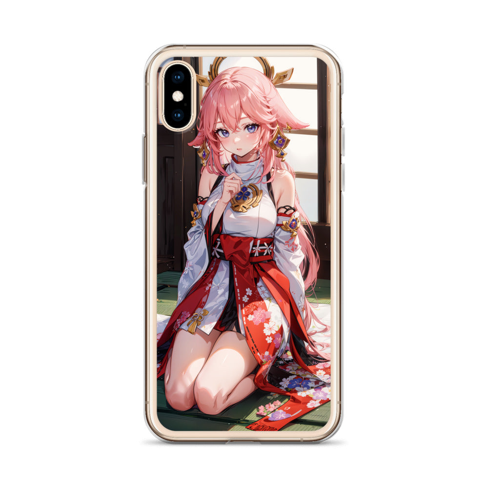 Kawaii Yae Miko Genshin Drawing Clear Case for iPhone®