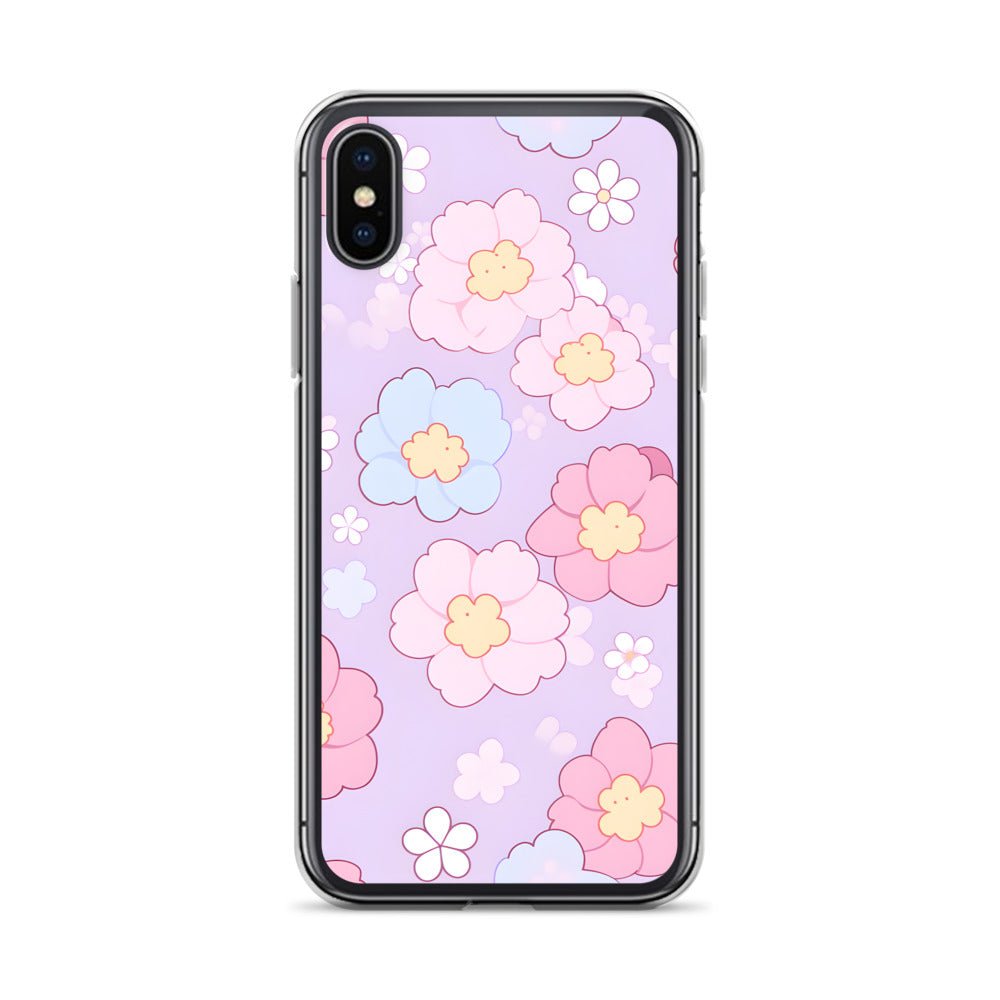 Kawaii Girly Pastel Flowers Clear Case for iPhone®