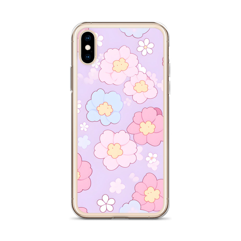 Kawaii Girly Pastel Flowers Clear Case for iPhone®