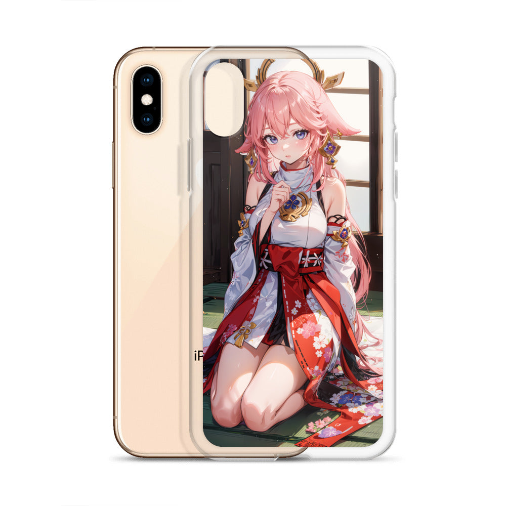 Kawaii Yae Miko Genshin Drawing Clear Case for iPhone®