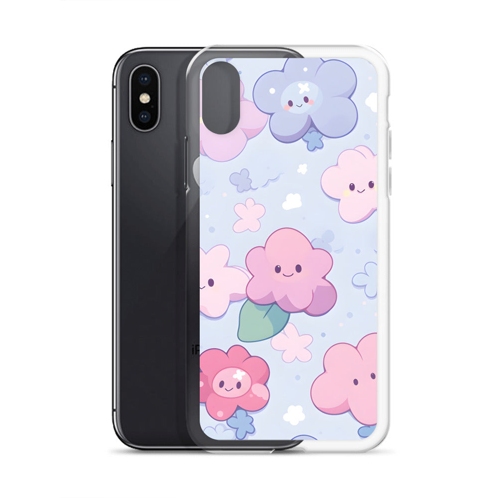 Kawaii Cute Anime Flowers Clear Case for iPhone®