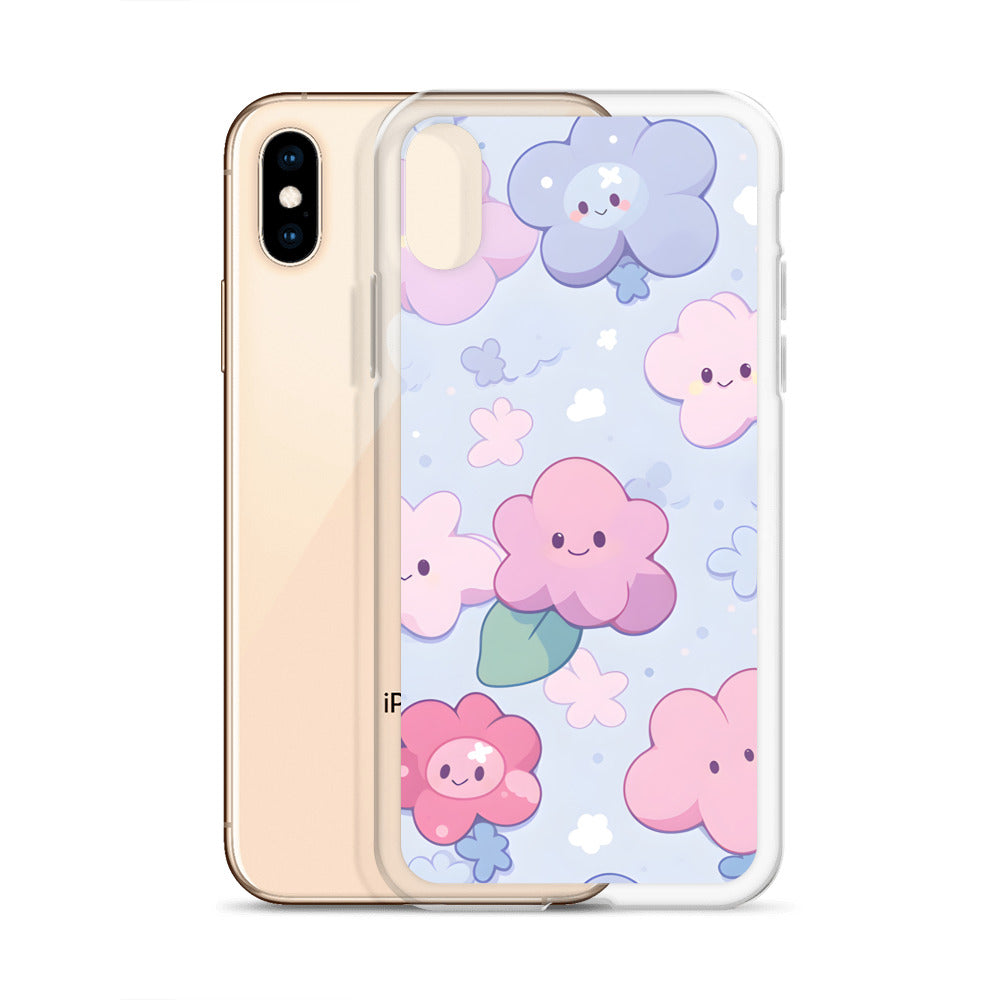 Kawaii Cute Anime Flowers Clear Case for iPhone®