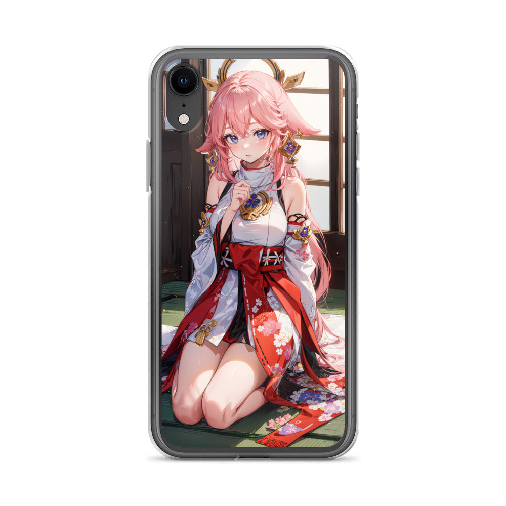 Kawaii Yae Miko Genshin Drawing Clear Case for iPhone®