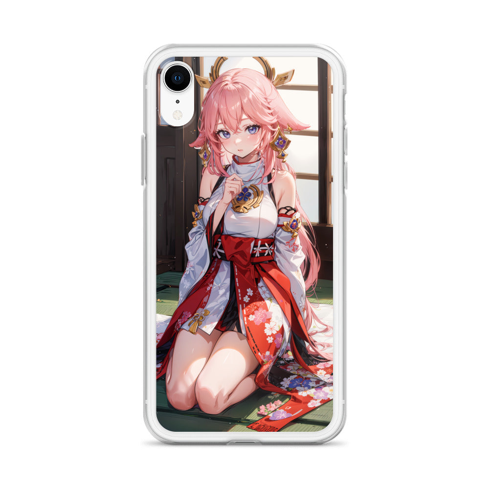 Kawaii Yae Miko Genshin Drawing Clear Case for iPhone®