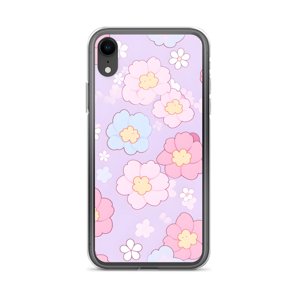 Kawaii Girly Pastel Flowers Clear Case for iPhone®