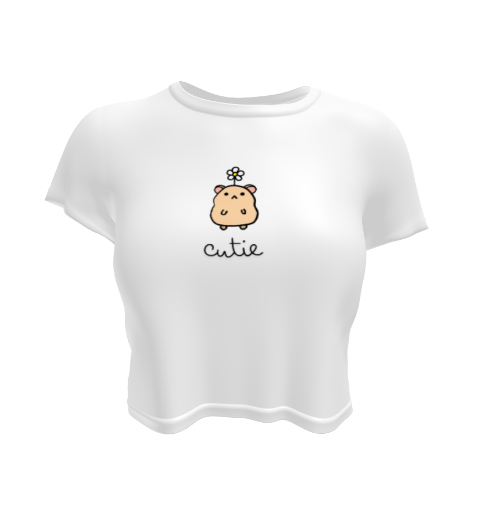 Cute Mouse Daisy Pastel White Crop Top