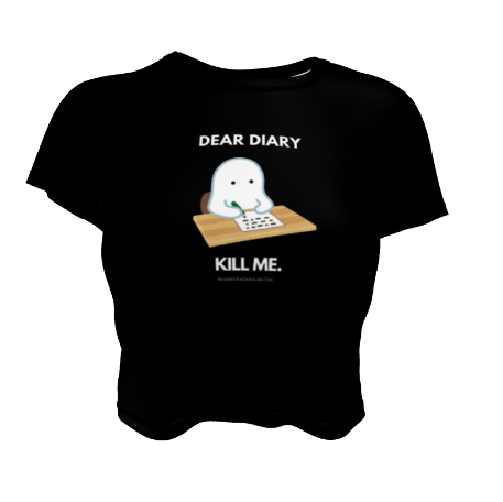 Cute Halloween Ghost Diary Dar Humor Black Crop Top