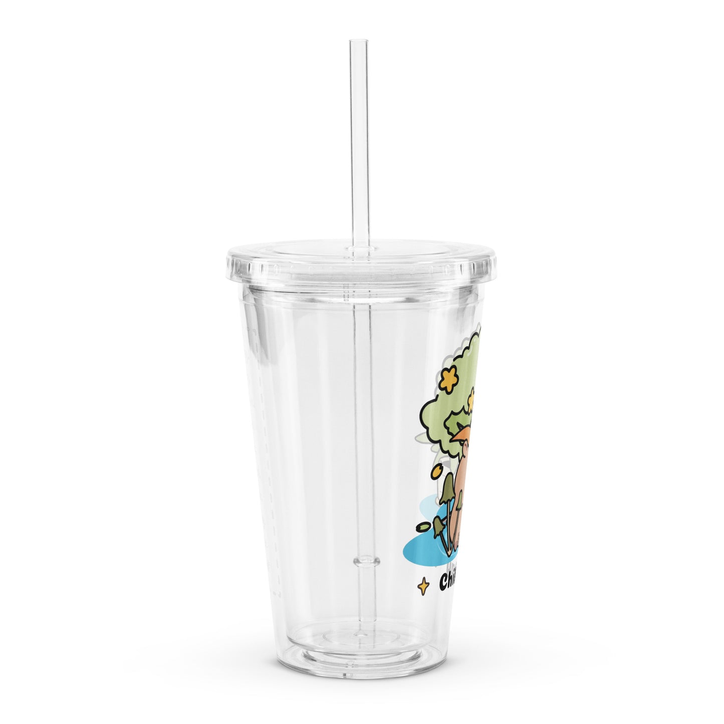 Kawaii Capybara Witch Fantasy Garden Plant Chill Day Clear plastic tumbler