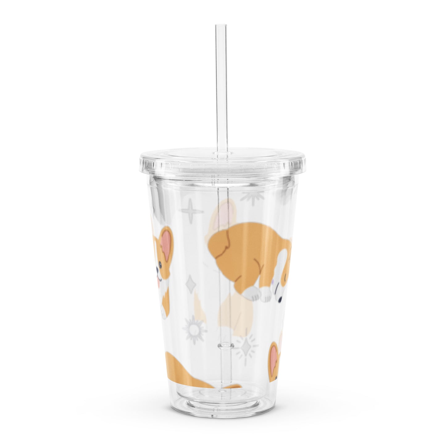 Kawaii Shiba Inu Cute Cartoon Pattern Clear plastic tumbler