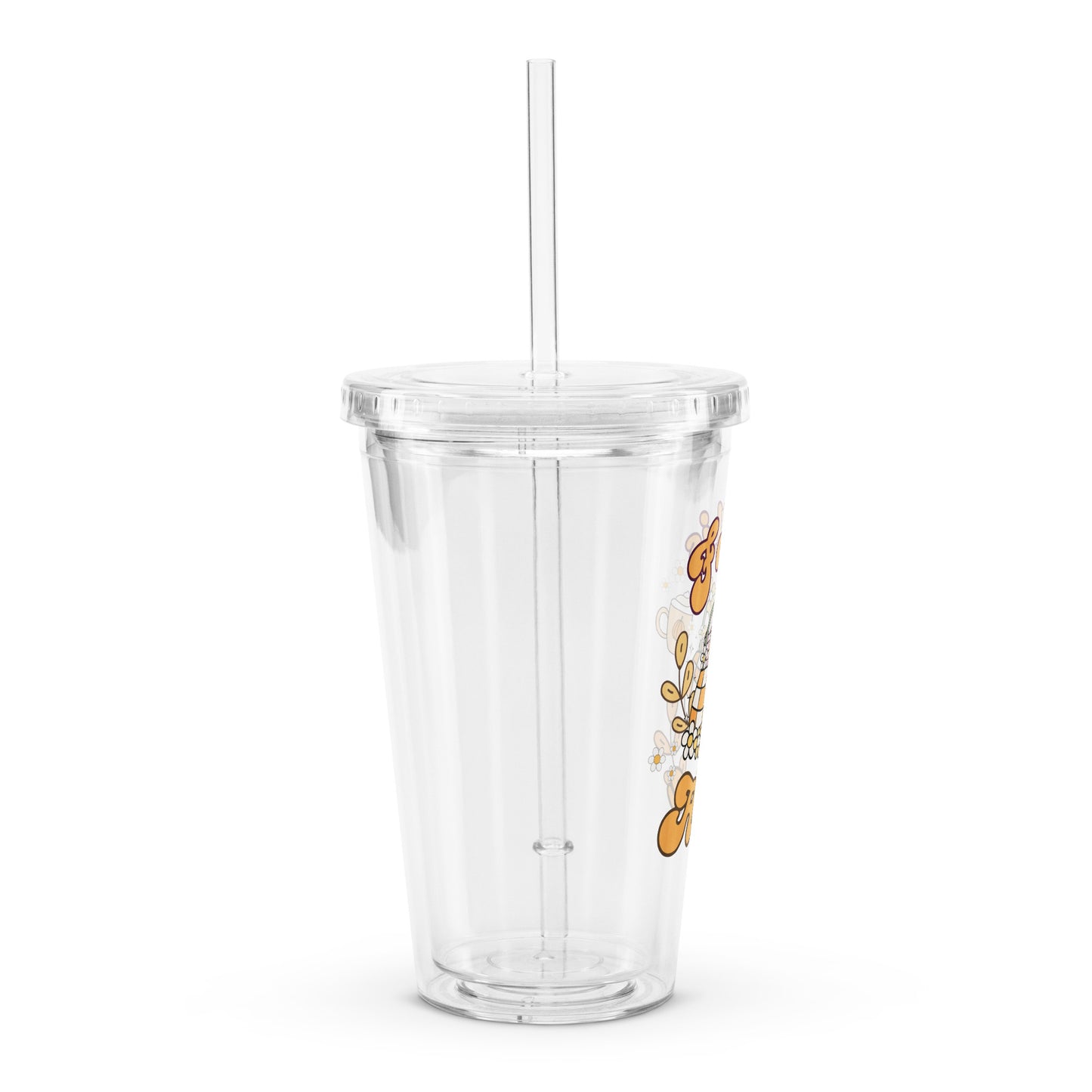 Cute Fall Is Here Pumpkin Sweets Themed Clear plastic tumbler