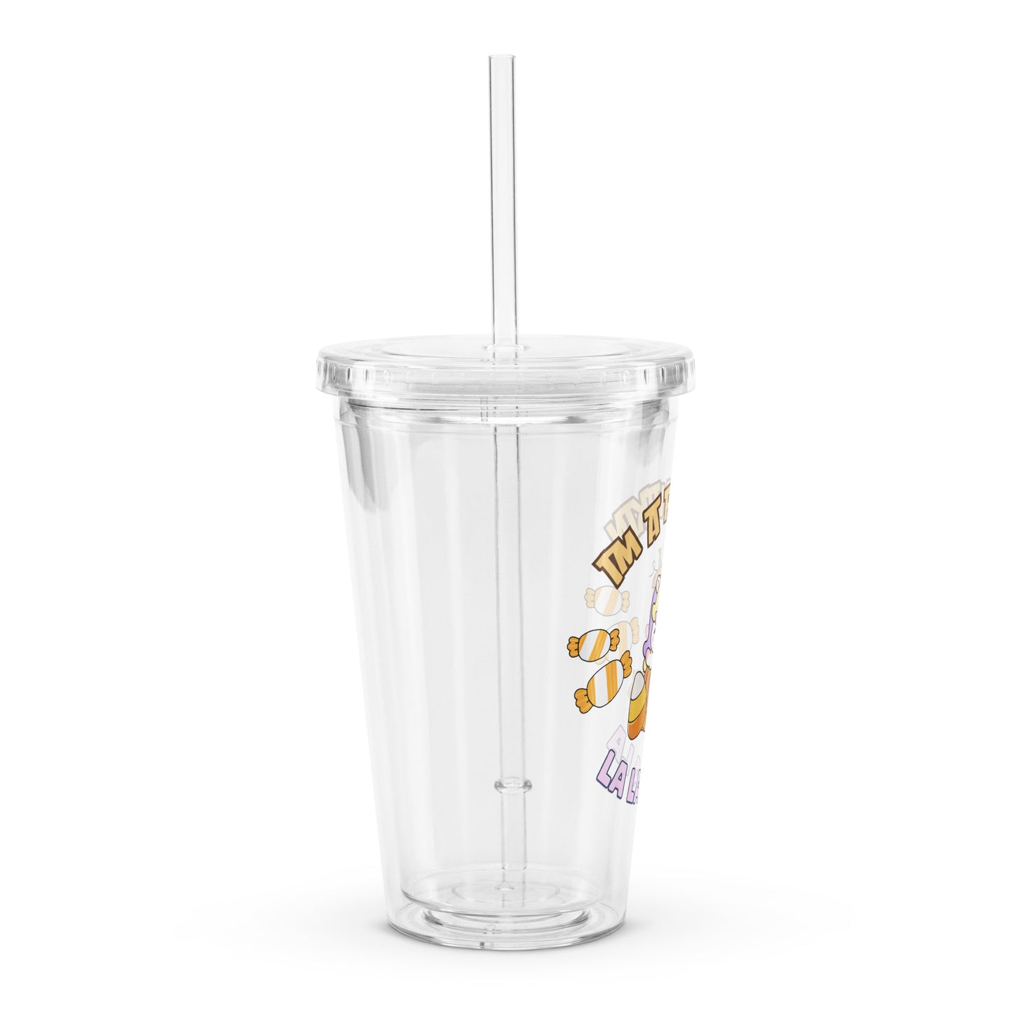 Cute Rainbow Unicorn Pumpkin Fall Clear plastic tumbler