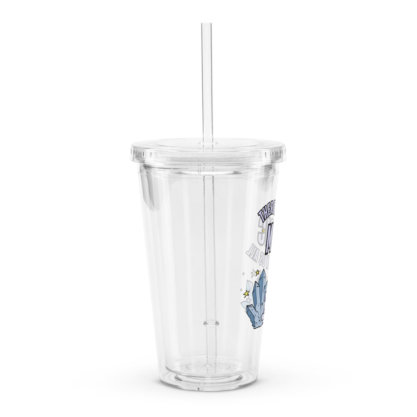 Cute Magical Crystal Witchy Halloween Vibes Clear plastic tumbler