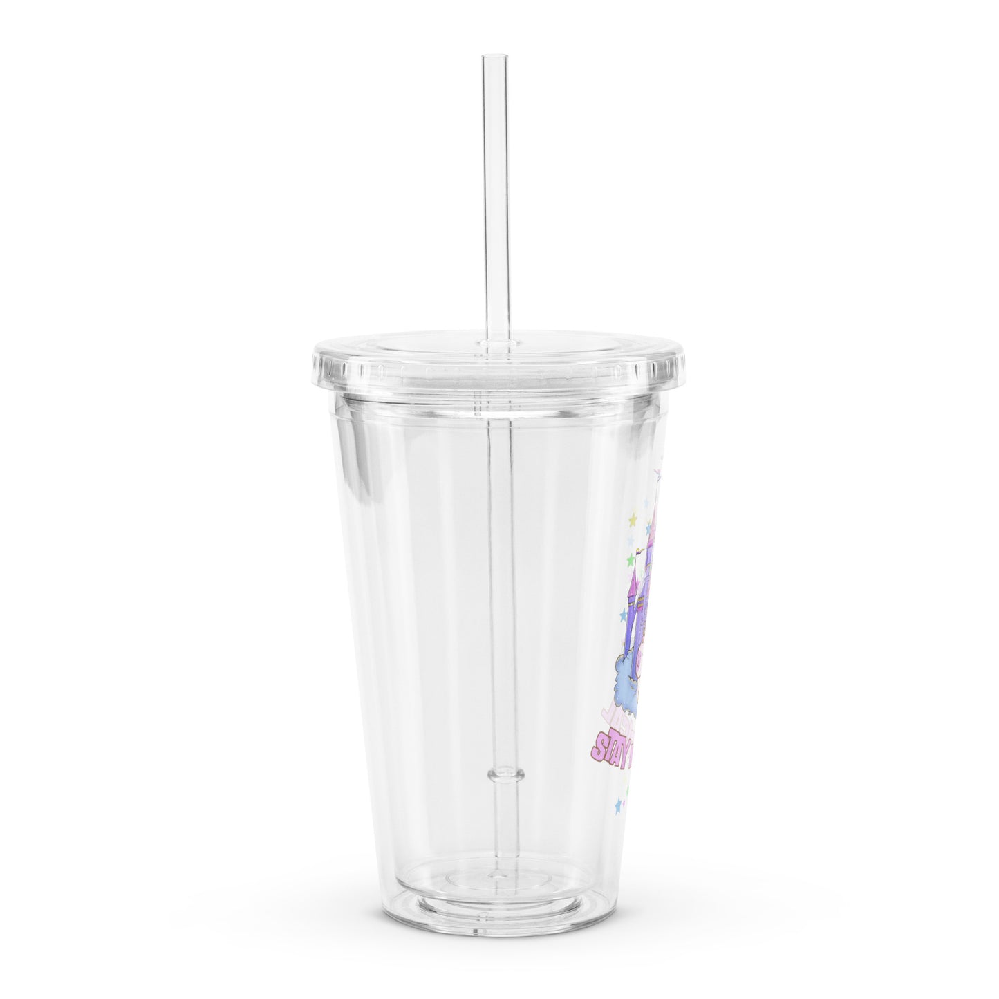 Cute Magical Rainbow Capybara Girly Pastel Clear plastic tumbler