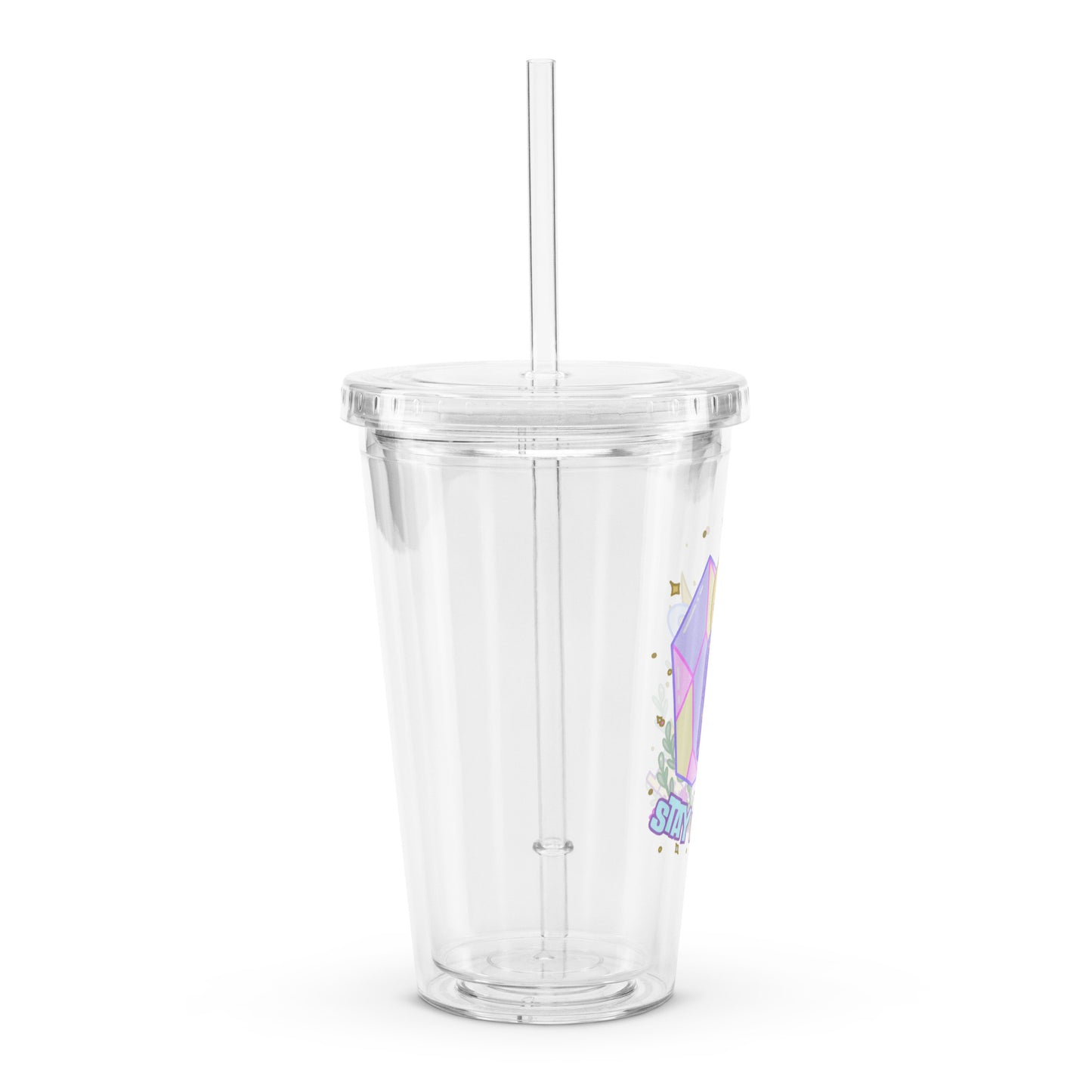 Cute Stay Magical Crystal Potions Witchy Halloween Pastel Clear plastic tumbler