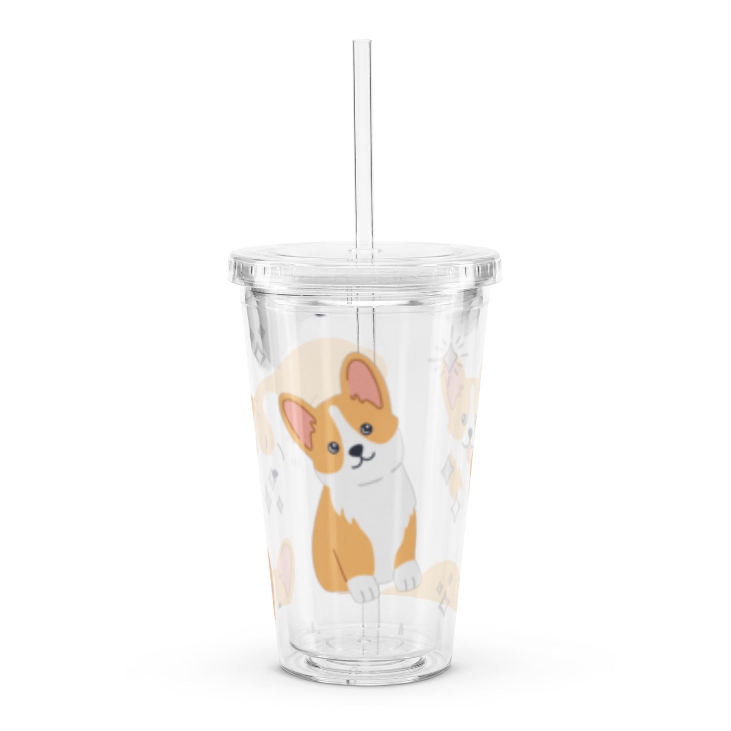 Kawaii Shiba Inu Cute Cartoon Pattern Clear plastic tumbler