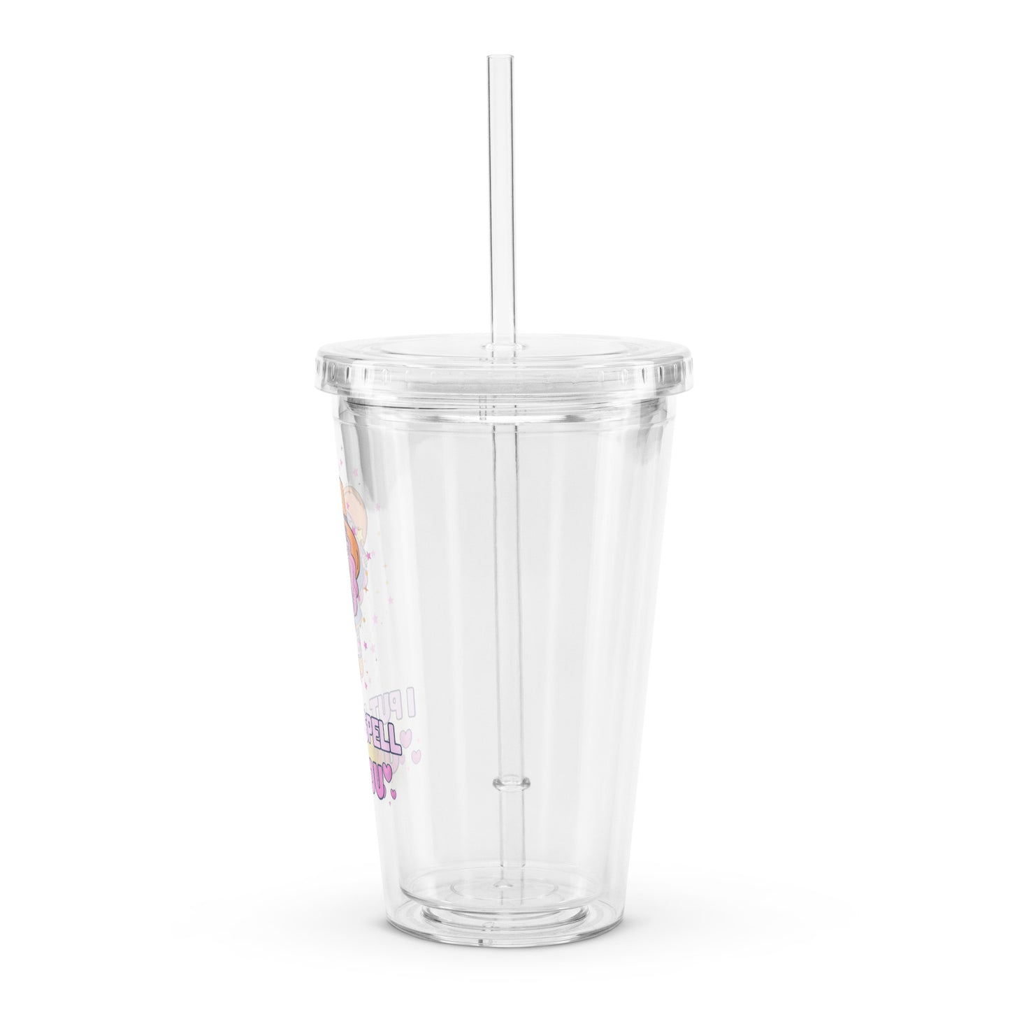 Cute Little Magical Witch Spell On You Kawaii Halloween Clear plastic tumbler