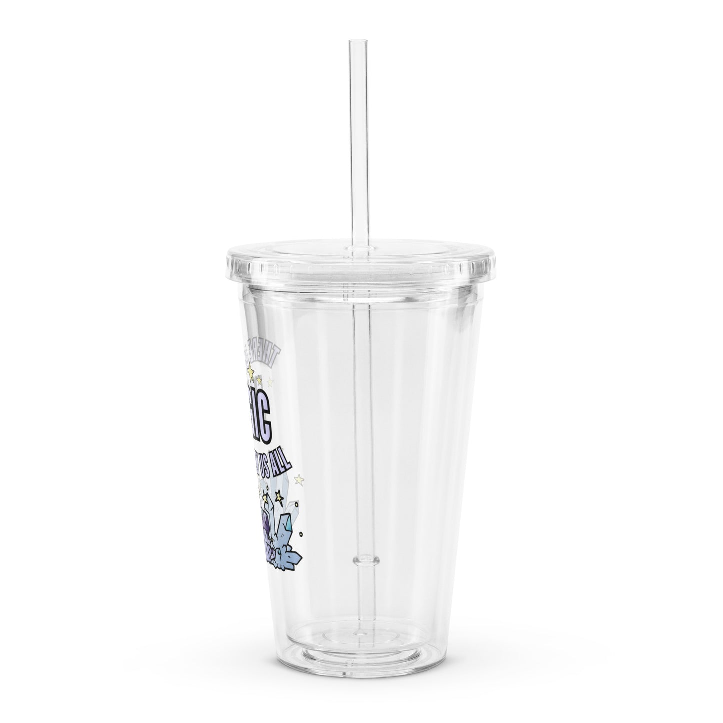 Cute Magical Crystal Witchy Halloween Vibes Clear plastic tumbler