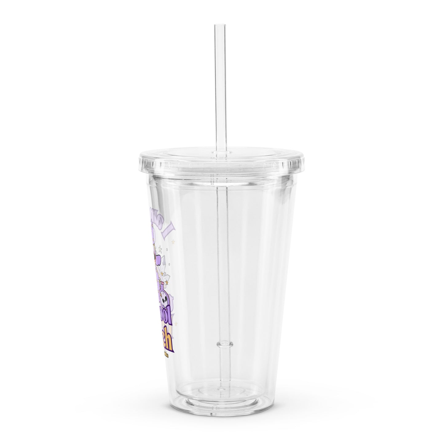 Cute Witch Cat Im The Cool Witch Halloween Clear plastic tumbler