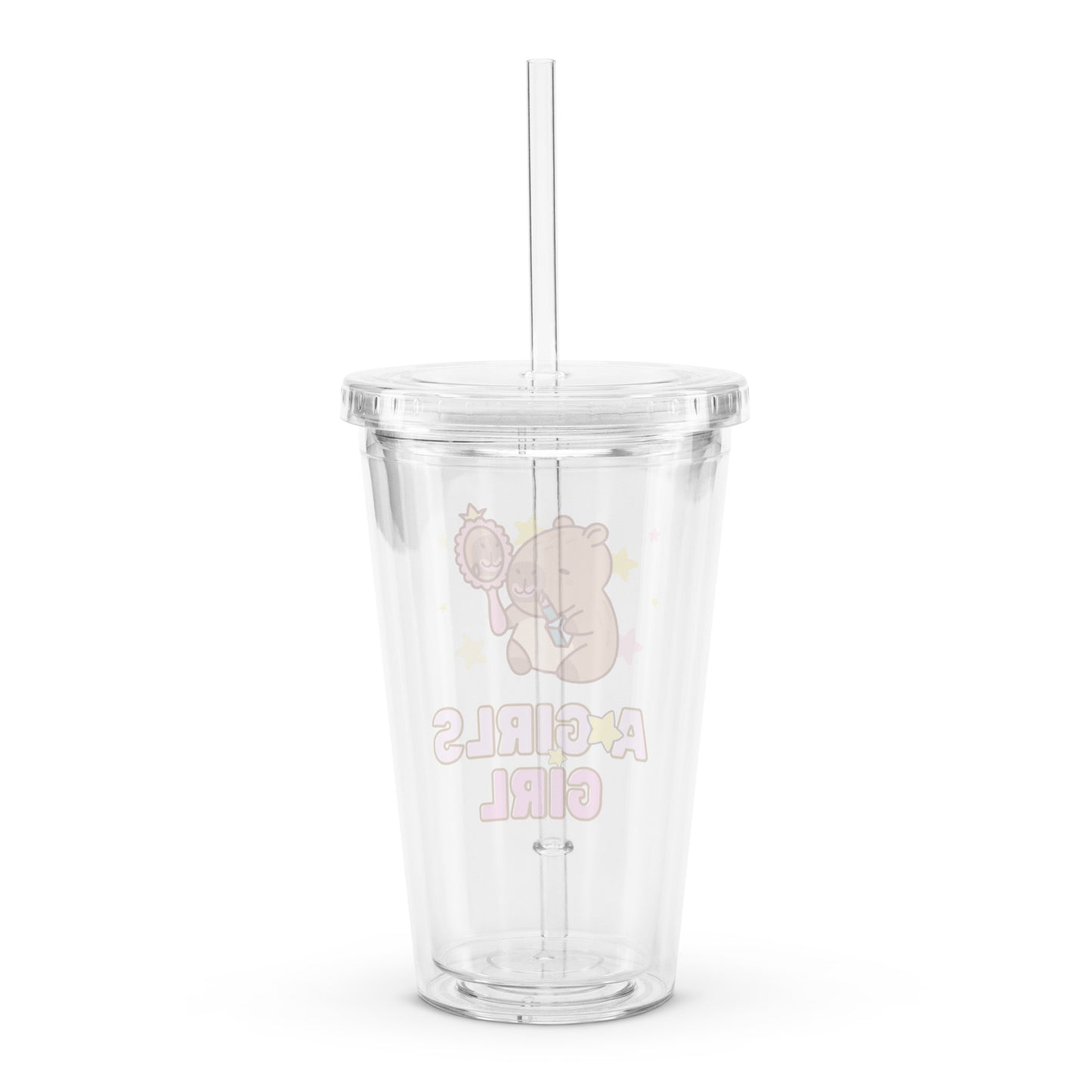 Kawaii Capybara Girls Girl Cute Girly Anime Clear plastic tumbler