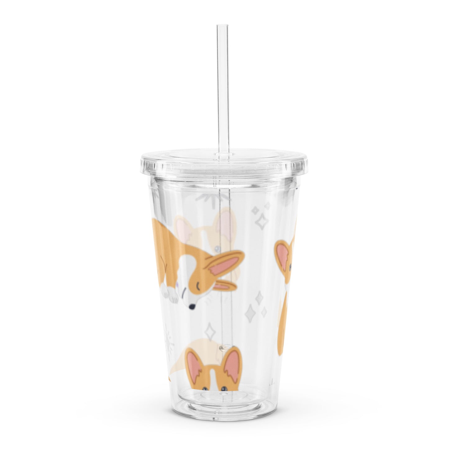 Kawaii Shiba Inu Cute Cartoon Pattern Clear plastic tumbler