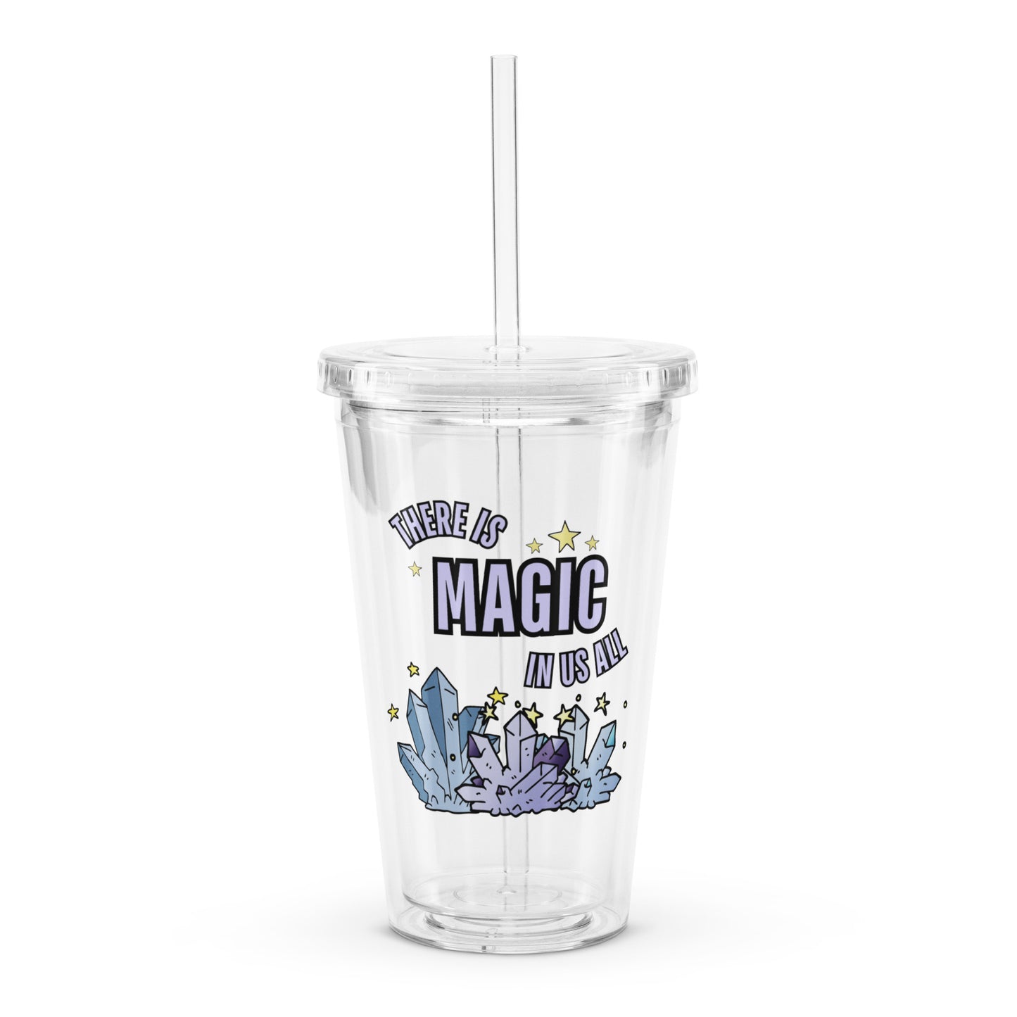 Cute Magical Crystal Witchy Halloween Vibes Clear plastic tumbler