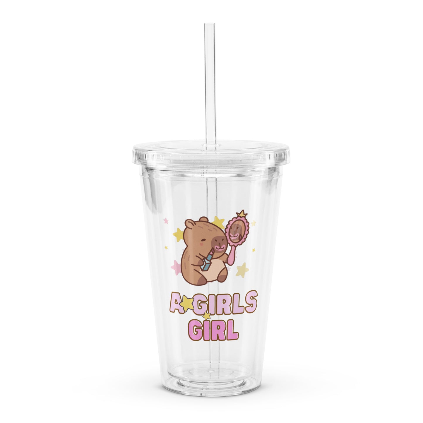 Kawaii Capybara Girls Girl Cute Girly Anime Clear plastic tumbler