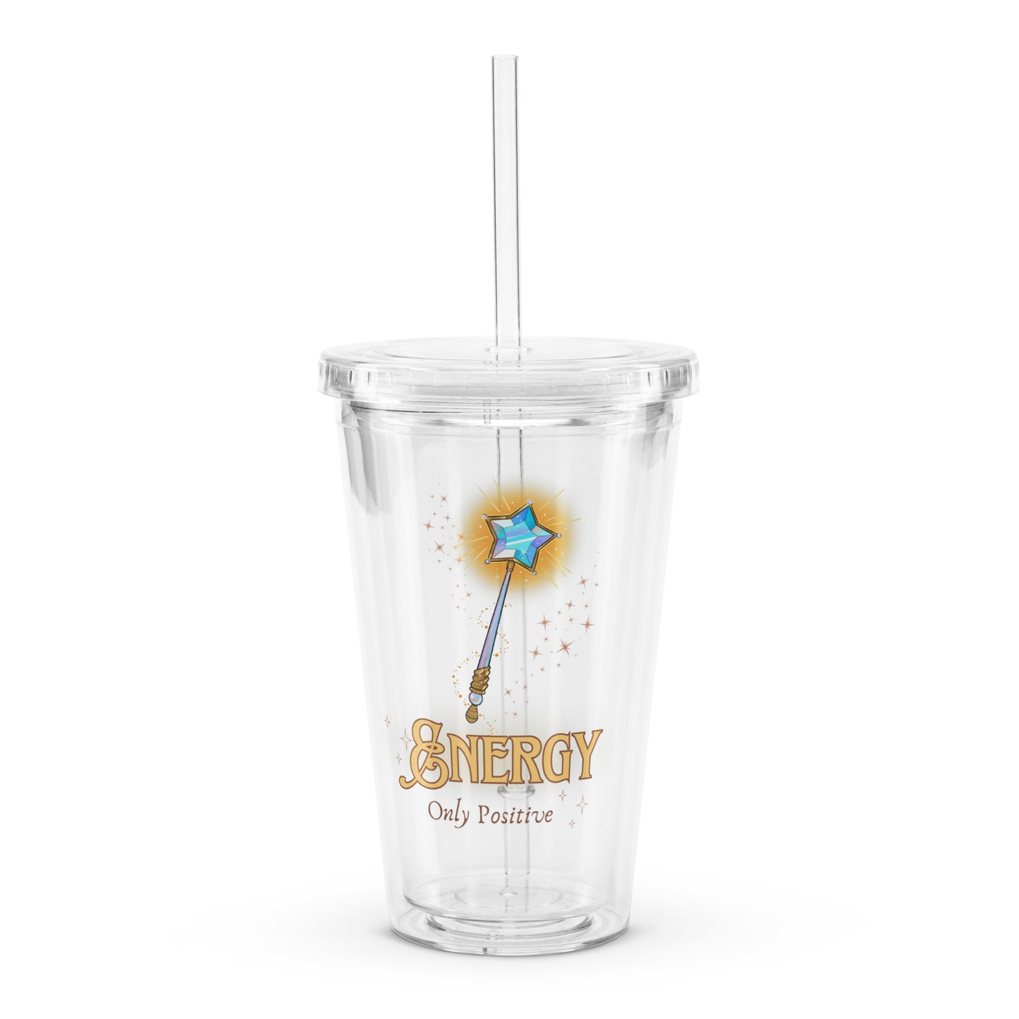 Cute Magical Wand Positive Energy Fantasy Clear plastic tumbler