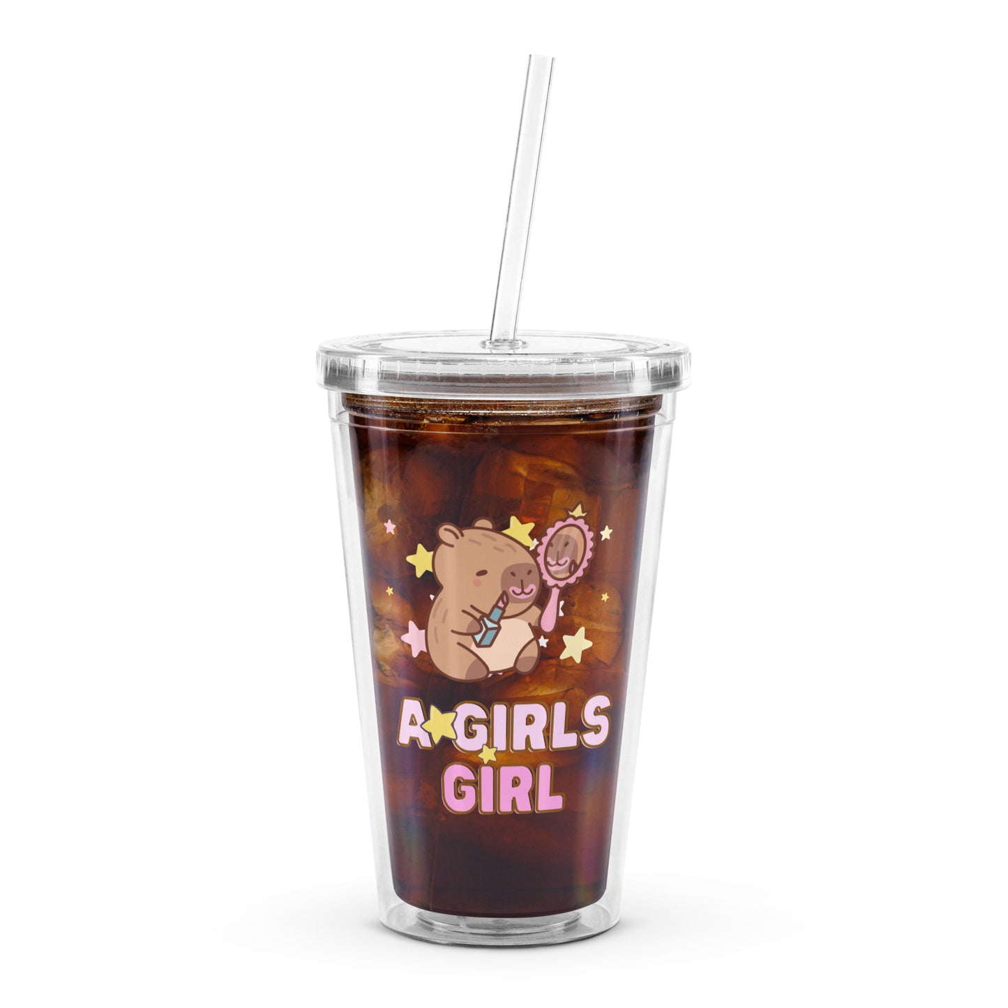 Kawaii Capybara Girls Girl Cute Girly Anime Clear plastic tumbler