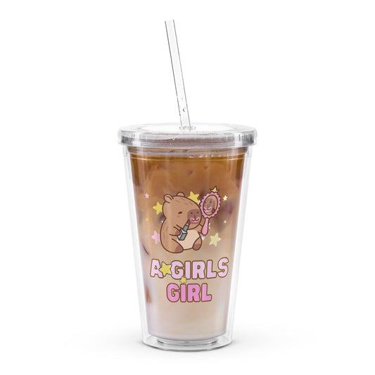 Kawaii Capybara Girls Girl Cute Girly Anime Clear plastic tumbler