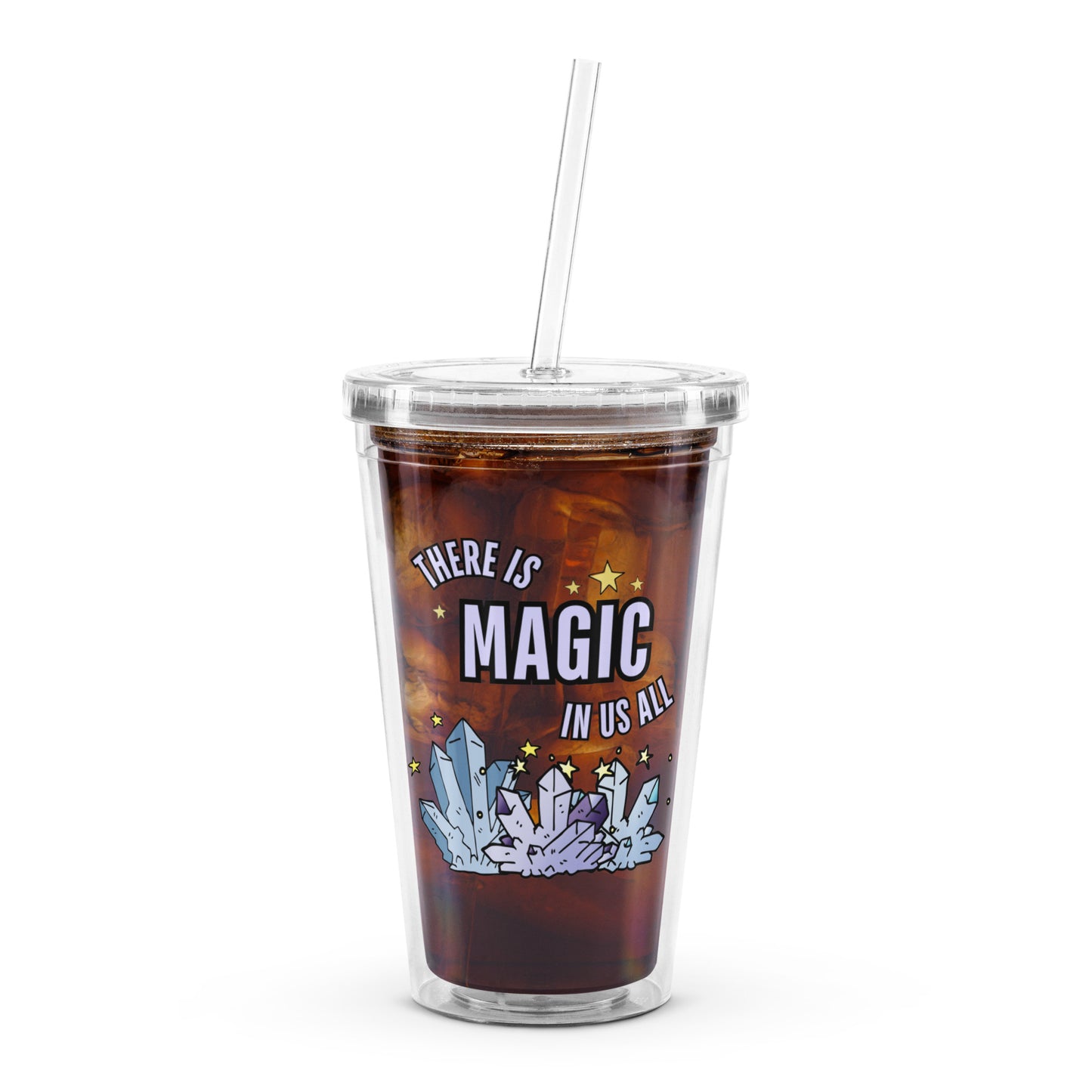 Cute Magical Crystal Witchy Halloween Vibes Clear plastic tumbler