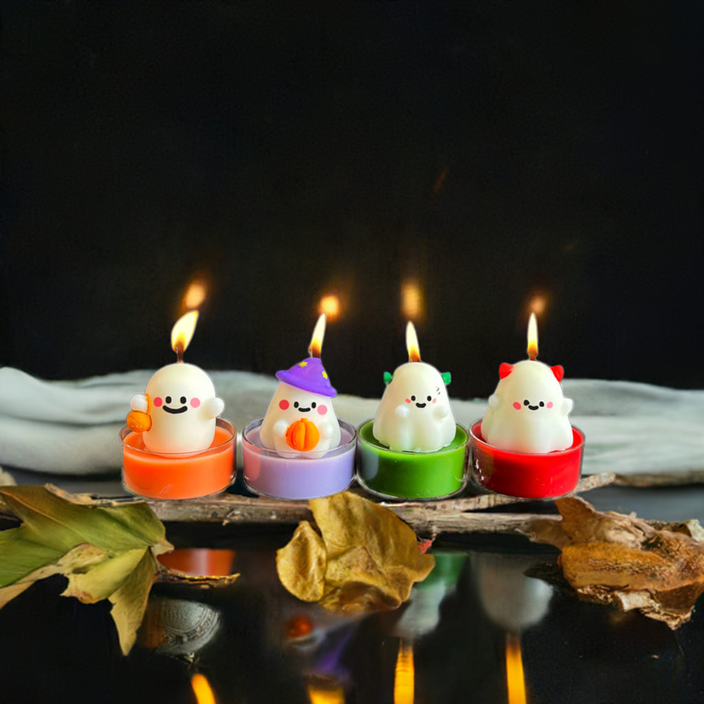 Cute Halloween Ghost Set and Mini Tea lights Candle