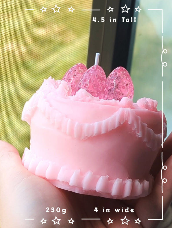 Cute Jelly Strawberry Cake Candle