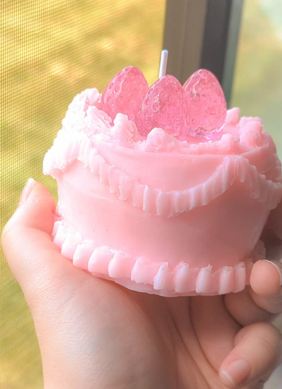 Cute Jelly Strawberry Cake Candle