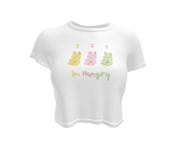 Kawaii Pastel Bunnies I'm Hungry Crop Top