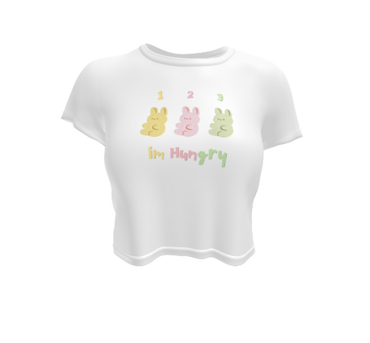 Kawaii Pastel Bunnies I'm Hungry Crop Top